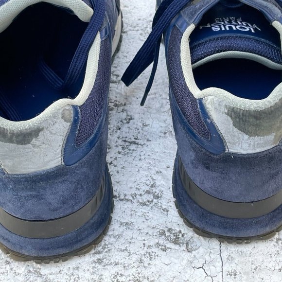 Louis Vuitton Men Sneaker Lace Up Shoes Blue Suede Shoes Made in Italy Size 8UK - Picture 9 of 12
